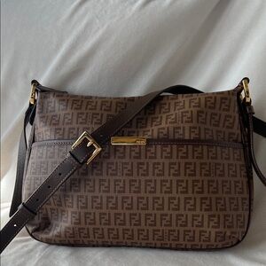 Fendi Brown FF Monogram Crossbody Bag